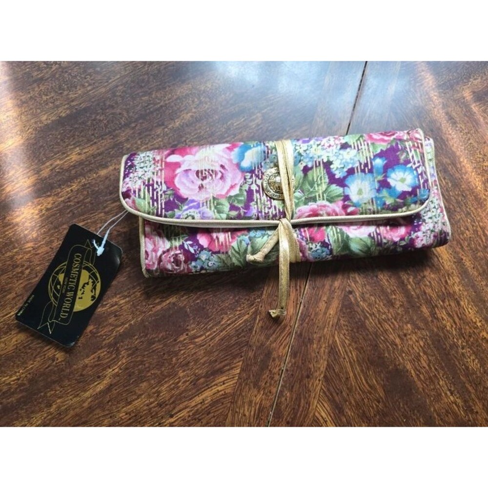 Cosmetic World Vintage Floral Makeup Bag